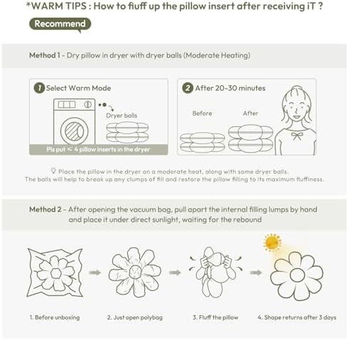 Sioloc Flower Shaped Throw Pillow, Fun Daisy Pillow, 19.7" SkyBlue Cute - Image 4