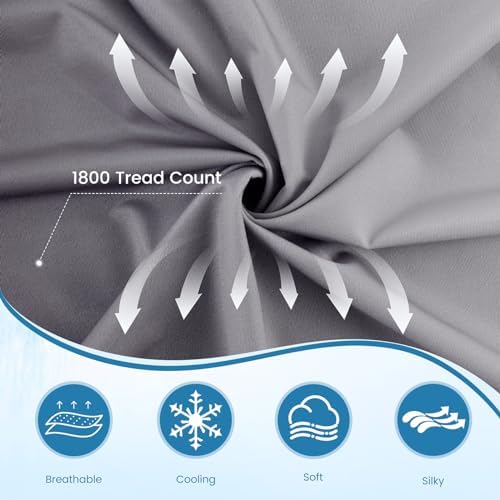 LUXEAR 2 Pack Cooling Pillow Cases, Gradient Gray - Image 4