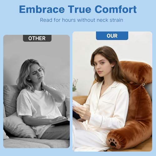 Reading Pillow Plus, Crystal Velvet Back Pillow Bed Sitting Up - Image 4