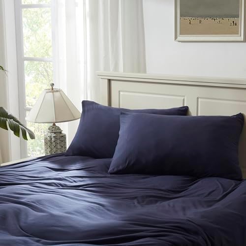 H HOUSEHOLD 100% Jersey Knit Cotton Queen Size Pillowcases Set of 2, Super Soft by HHOUSEHOLD