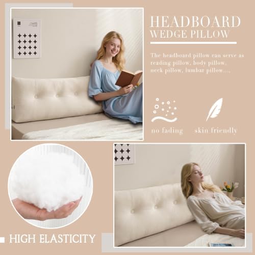 Wedge Headboard Pillow Twin XL, College Dorm Essentials Bed Reading - Image 4