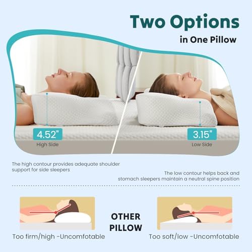 Sweetcrispy Cervical Pillow for Neck Pain Relief, Cooling Memory Foam - Image 4