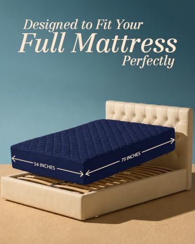 Full Mattress Pad, Quilted Mattress Protector Topper fits 16" Deep Pocket - Image 2