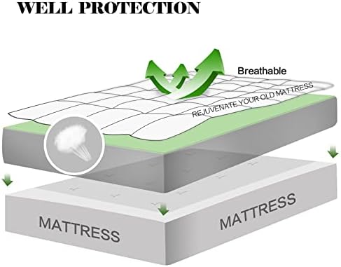 EASELAND Twin Size Mattress Pad Cotton Pillow Top Single Mattress Topper - Image 3