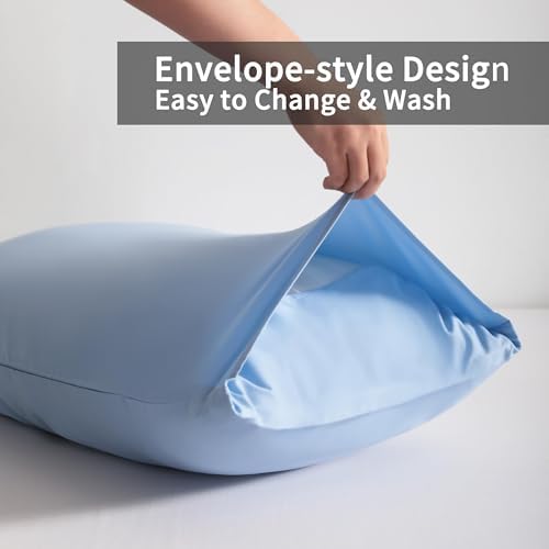 Body Pillow Cases, 2 Pack, 20x54 in, Microfiber, Sky Blue - Image 4