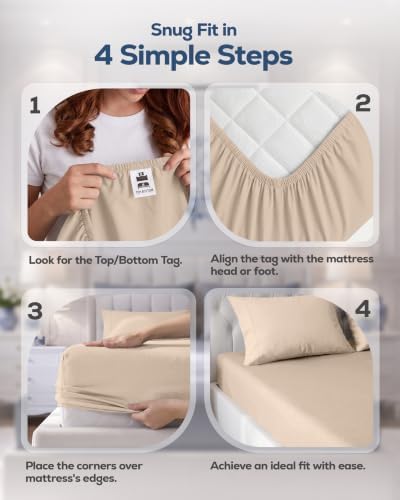 King Fitted Sheet, Ultra Soft Fits Up to 15 Inch Deep Pocket - Image 4