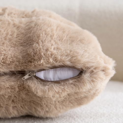 MADIZZ Pack of 2 Thick Plush Faux Wool Throw Pillow Covers Soft Boho Throw - Image 3