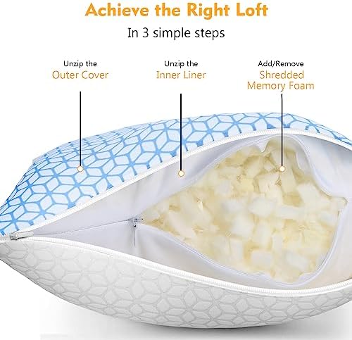 Love Attitude Shredded Memory Foam Pillows King Size Pillows Set of 4 - Image 4