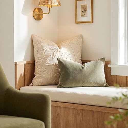 BlissBlush Decorative Throw Pillow Cover 20x20, Floral Tufted Square Pillowcase - Image 5