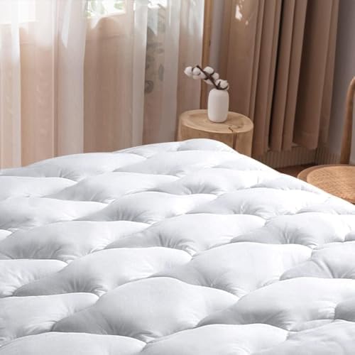 WhatsBedding Waterproof Mattress Topper Twin XL Size Cotton Top Down by WhatsBedding