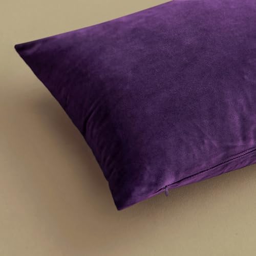 MIULEE 26x26 Inch Pack of 2 Euro Velvet Throw Pillow Covers Eggplant Purple - Image 6