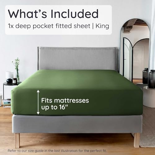 Bambaw King Fitted Sheet Only, 100% Viscose Derived from Bamboo Fitted Sheet - Image 2