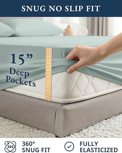 LANE LINEN Twin XL Sheet Set 100% Organic Cotton Cooling Soft - Image 7