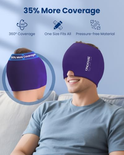 ONLYCARE Migraine Relief Cap for Women, Headache Relief Cold Cap Ice Mask - Image 4