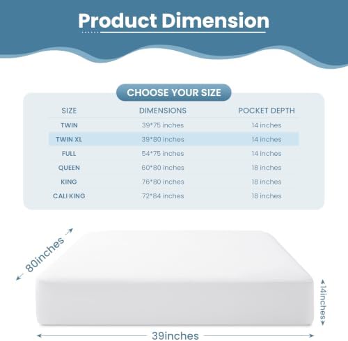 TASTELIFE Twin XL Waterproof Mattress Protector, Microfiber, 39x80 Inches - Image 2