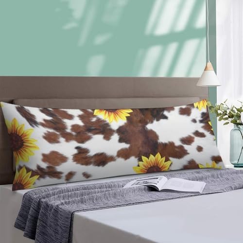 Cowhide Sunflower Body Pillow Cover Pillowcase - Image 4