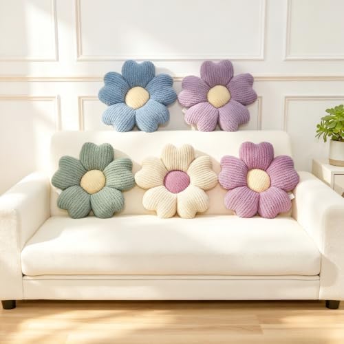 2Pcs Flower Pillow Cute Green Decorative Throw Pillows - Image 4