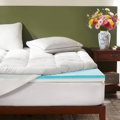 BEDLORE 4 Inch Dual Layer California King Memory Foam Mattress Topper by Bedlore