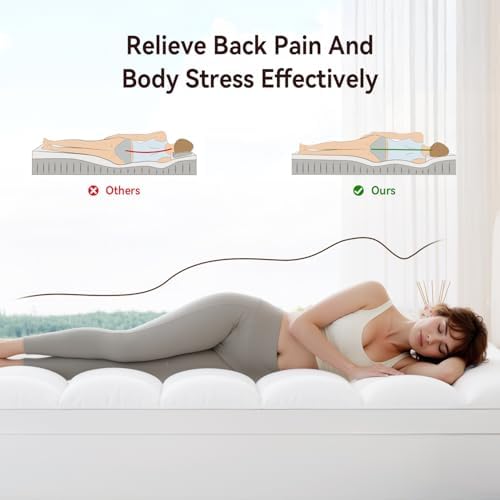 ABENE Queen Mattress Topper, Thick Pillow Top Mattress Pad, Plush Comfort - Image 3