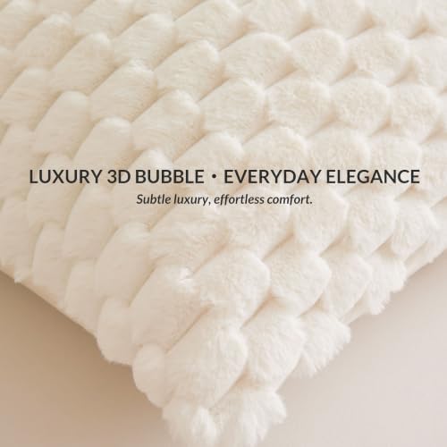 XeGe Luxury Bubble Fluffy Faux Rabbit Fur Body Pillow Cover 20x54 - Image 2