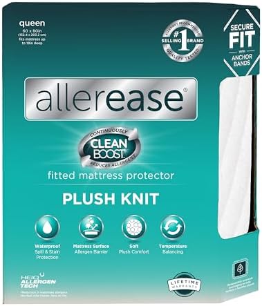 AllerEase CleanBoost Waterproof Fitted Mattress Protector by AllerEase