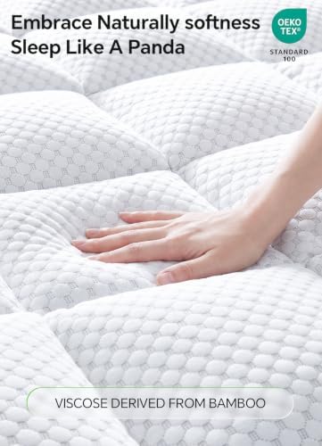 BEDELITE 3 Inch King Mattress Topper, Pillow Top Mattress Pad Bed Cover - Image 2