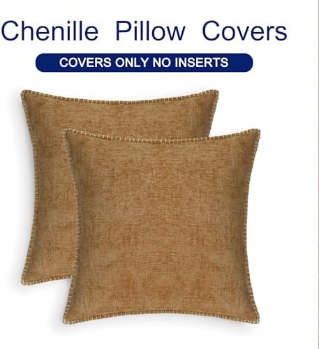 CaliTime Decorative Couch Throw Pillow Covers 24 X 24 Inches Apricot Brown - Image 6