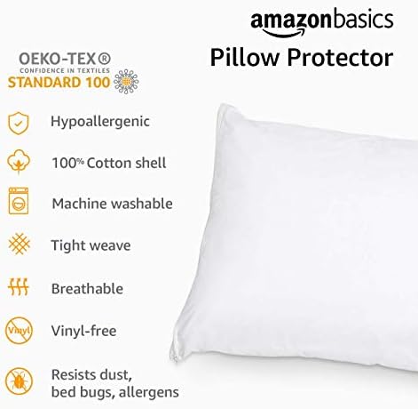 Amazon Basics Standard Breathable 100% Cotton Hypoallergenic Pillow Protector - Image 6