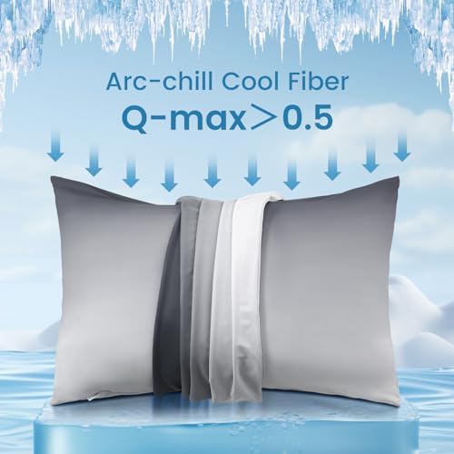 LUXEAR 2 Pack Cooling Pillow Cases, Gradient Gray - Image 3