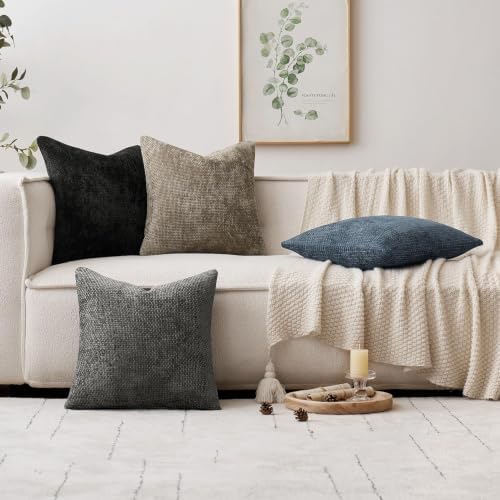 MIULEE Decorative Navy Blue Euro Sham Pillow Covers 24x24 Inch 2 Pack - Image 3
