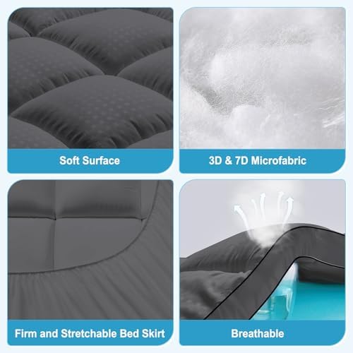 MASVIS Twin XL Size Dual Layer 4 Inch Memory Foam Mattress Topper, 2 Inch Gel - Image 6