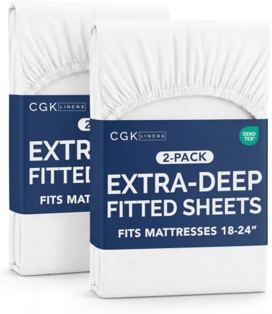 CGK Linens 2 Pack Extra Deep King Fitted Sheets by CGKUnlimited