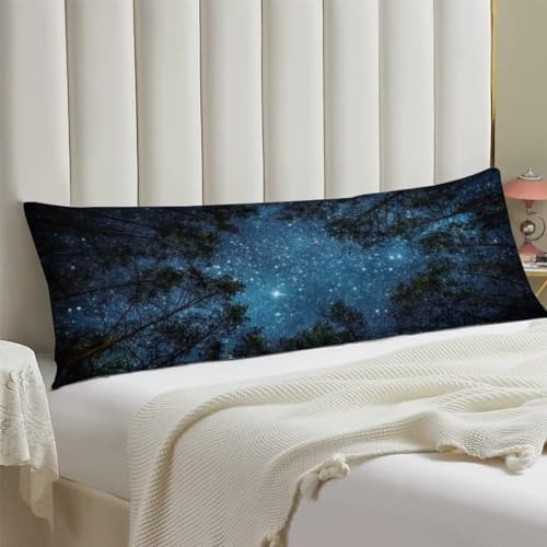 Galaxy Body Pillow Cover, Milky Way and Tree Forest - Image 3