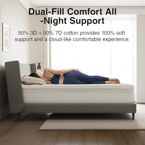 Novilla Twin Mattress Topper, Extra Thick Pillow Top Down Alternative Pad - Image 3