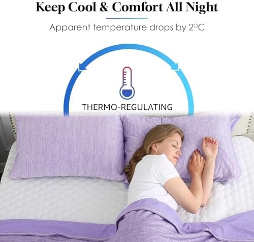 CHOSHOME Cooling Pillow Cases Zipper Pillow Covers Q-Max > 0.45 Zippered - Image 2