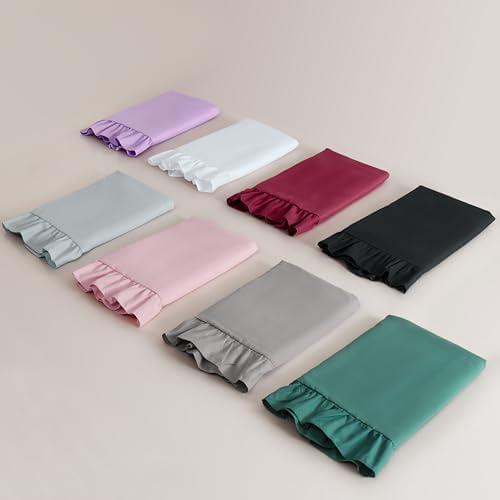 Ruffle Pillow Case King Size Set of 2, Light Blue - Image 7