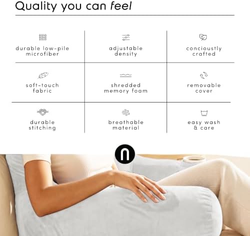 Nestl Reading Pillow for Bed, Back Pillow for Sitting Up in Bed - Image 6
