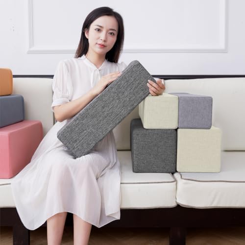 2 Pack Couch Arm Rest Pillow, High Density Foam Armrest Cushion, Removable & - Image 4