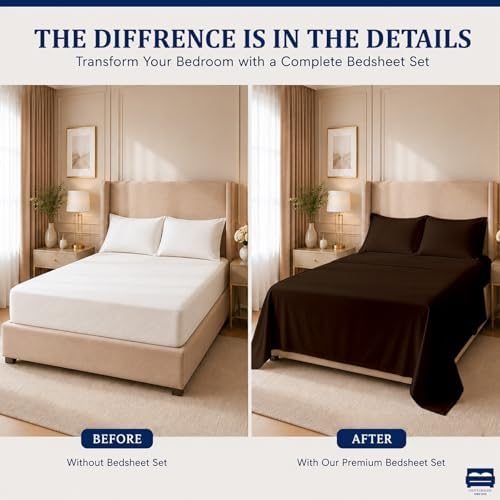 Cottingon 4 Piece Full Sheets Fits 16" Deep, Egyptian Cotton - Image 4
