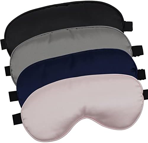 LERSVICVIL 4 Pack Eye Mask for Sleeping Silky Soft Satin Blindfold Adjustable by LERSVICVIL