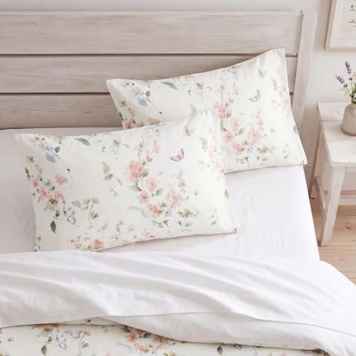 Bedorm 100% Cotton Pillowcases Set of 2 King Size Floral Pillow Cover Aesthetic - Image 4