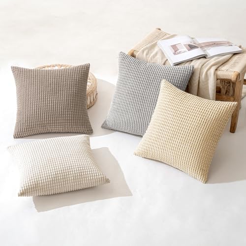 MIULEE Neutral Harmony Decorative Pillow Covers 20x20 Inch Set of 4 - Image 4