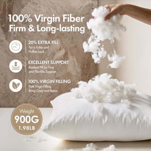 MIULEE 26x26 Euro Pillow Inserts 4 Pack, 100% Virgin Filling Throw Pillows - Image 4