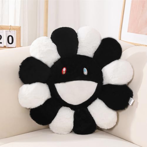 FIONOUT Smile Face Flower Pillow, Decorative Throw Pillows, 23.6 Inch by FIONOUT