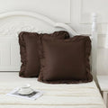 Merryword Chocolate Pillowcases 18x18 Dark Brown Throw Pillow Covers Pack of 2 by Merryword