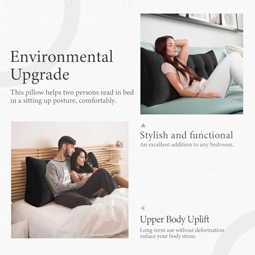 Headboard Pillow Queen, Bed Wedge Pillow Headboard Headrest - Image 5