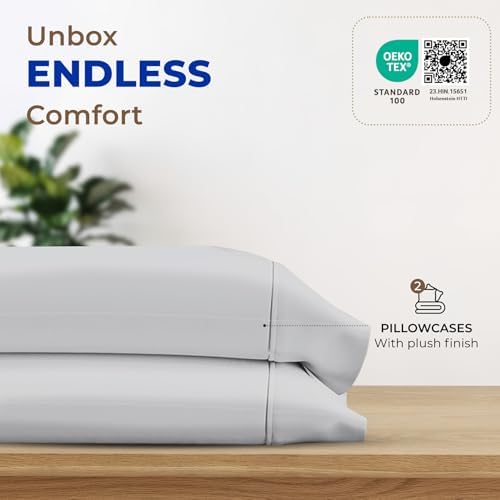 THREAD SPREAD 100% Egyptian Cotton King Size Pillow Cases Set of 2 - Image 3
