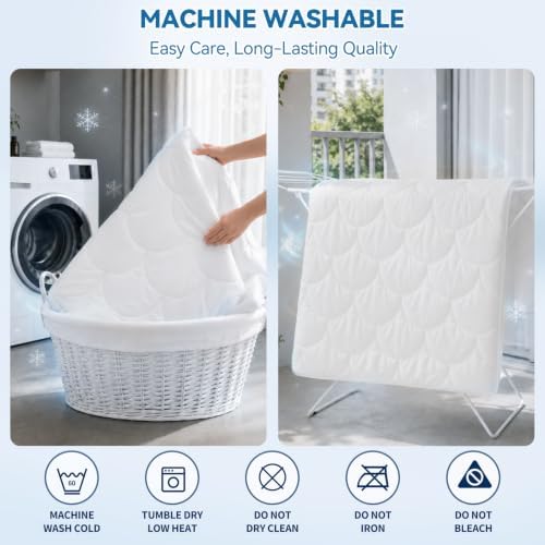 Cooling Mattress Pad Full, Breathable Quilted Fitted Mattress Protector - Image 6