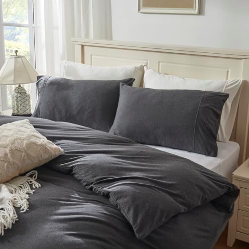 H HOUSEHOLD 100% Jersey Knit Cotton Queen Size Pillowcases Set of 2, Super Soft - Image 2