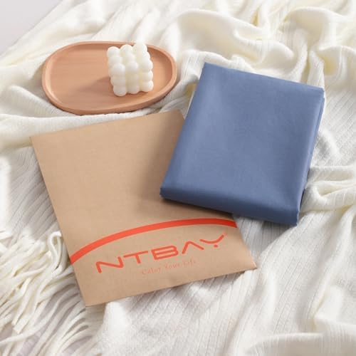 NTBAY Cotton King Pillowcases, Denim Blue - Image 4